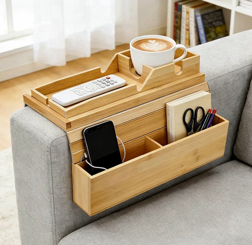 Wooden sofa armrest organiser - sofa,