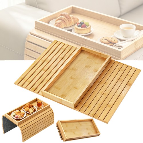 Arm rest organiser tray - tray, bamboo