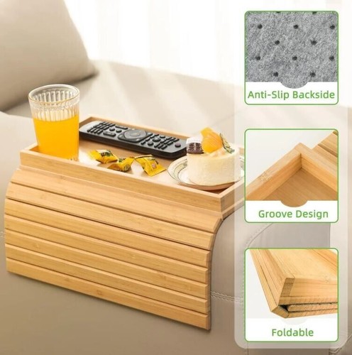 Arm rest organiser tray bamboo - rest,